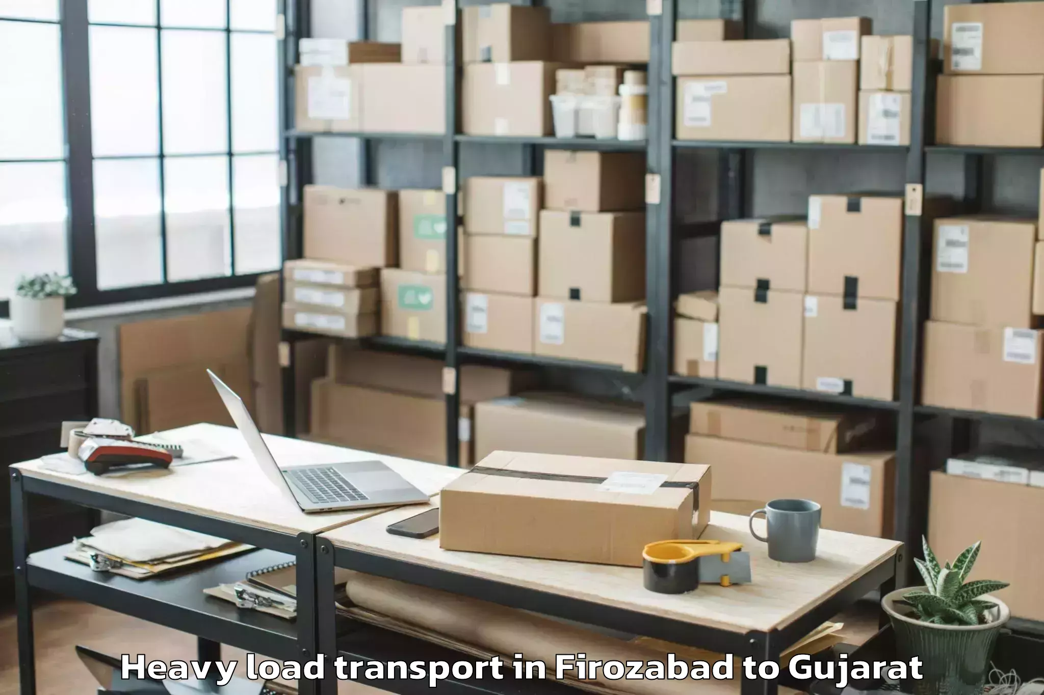 Reliable Firozabad to Lavad Heavy Load Transport